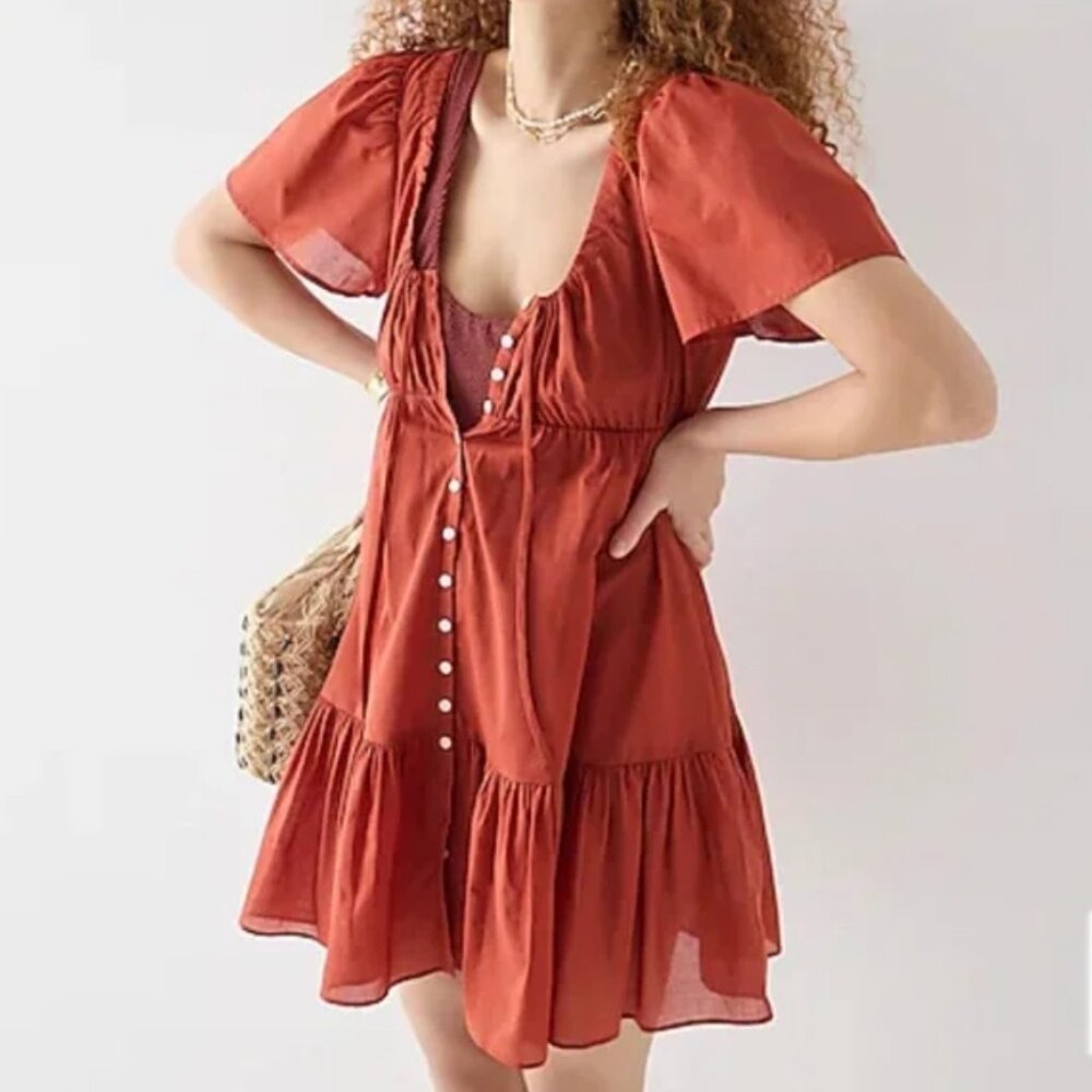 J. Crew Rust Button-Down Coverup - image 3
